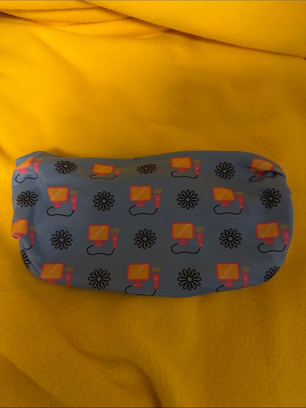 Hello headband ultrasound blue with flowers